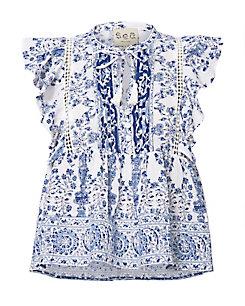 Sea Sleeveless Ruffle Tank