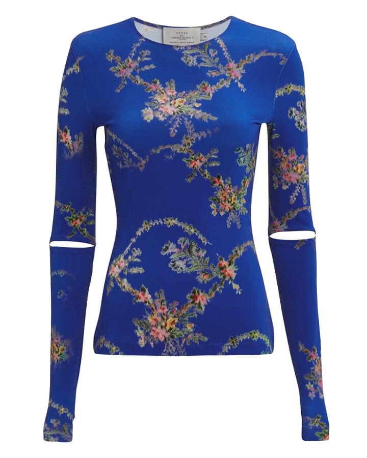 Preen By Thornton Bregazzi Dee Floral Top Blue/floral P