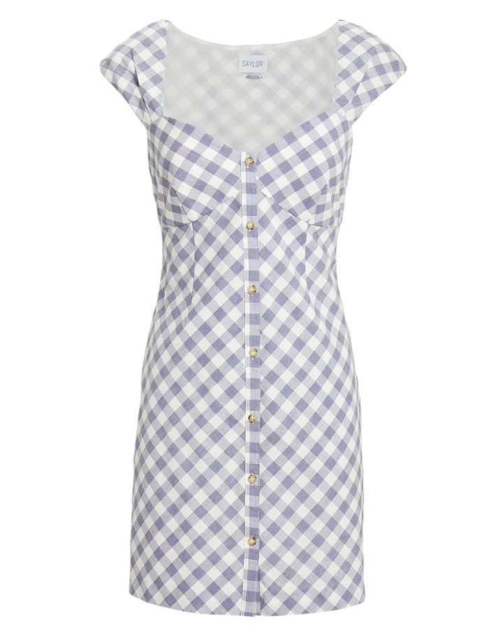 Saylor Hadleigh Gingham Mini Dress Light Gingham S
