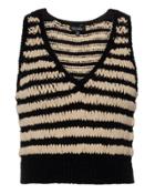 Exclusive For Intermix Intermix Heidi Crochet Knit Tank Blk/wht S