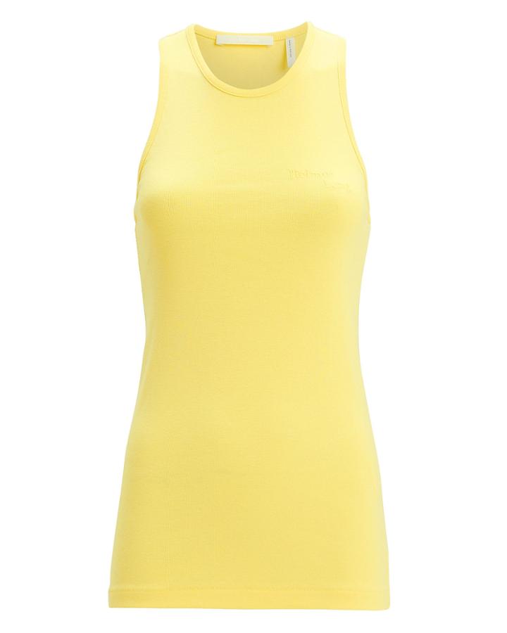 Helmut Lang Logo Ribbed Yellow Tank Yellow L