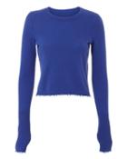 Exclusive For Intermix Intermix Valencia Cropped Cashmere Sweater Blue-lt S