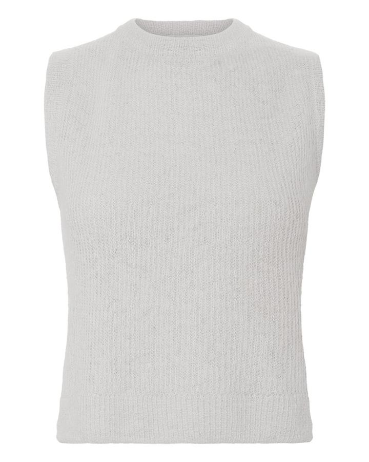 Michelle Mason Alpaca Grey Tank White P