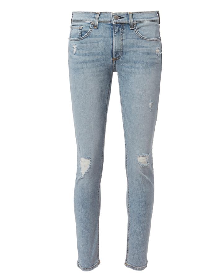 Rag And Bone Rag & Bone/jean Ankle Distressed Skinny Jeans Denim-lt 29