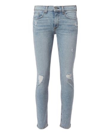 Rag And Bone Rag & Bone/jean Ankle Distressed Skinny Jeans Denim-lt 29
