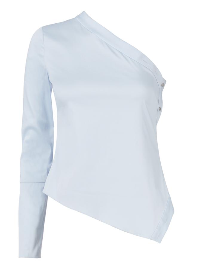 Cushnie Et Ochs Sky One Shoulder Blouse Blue-lt Zero