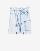 Basic Terrain Eden Fold Over Short: Bleached Denim