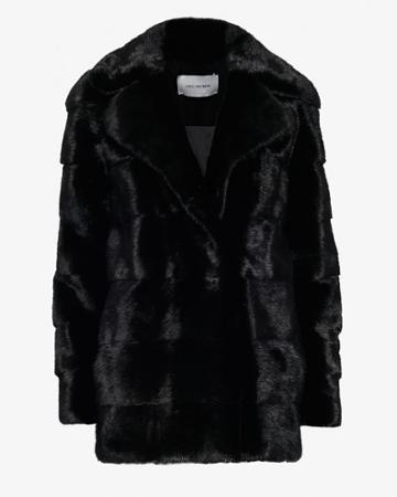Yves Salomon Exclusive Mink Fur Overcoat: Black