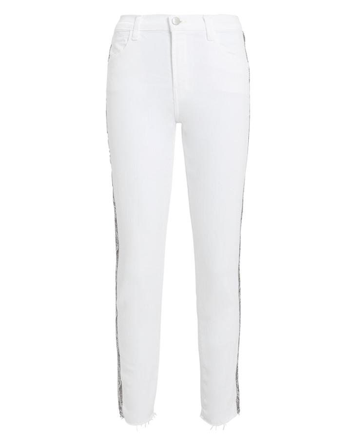 J Brand Snakeskin Alana High-rise Cropped Jeans White/snakeskin 23