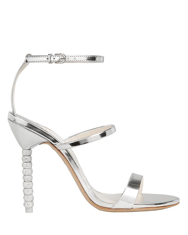 Sophia Webster Rosalind Crystal Stiletto Sandals Silver 36