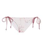 Love Shack Fancy Loveshackfancy Harbor Tie Side Floral Bikini Bottom White Floral M