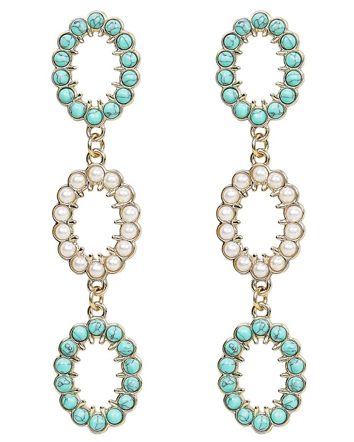 Lulu Frost Piazza Statement Earrings Gold/turqouise 1size