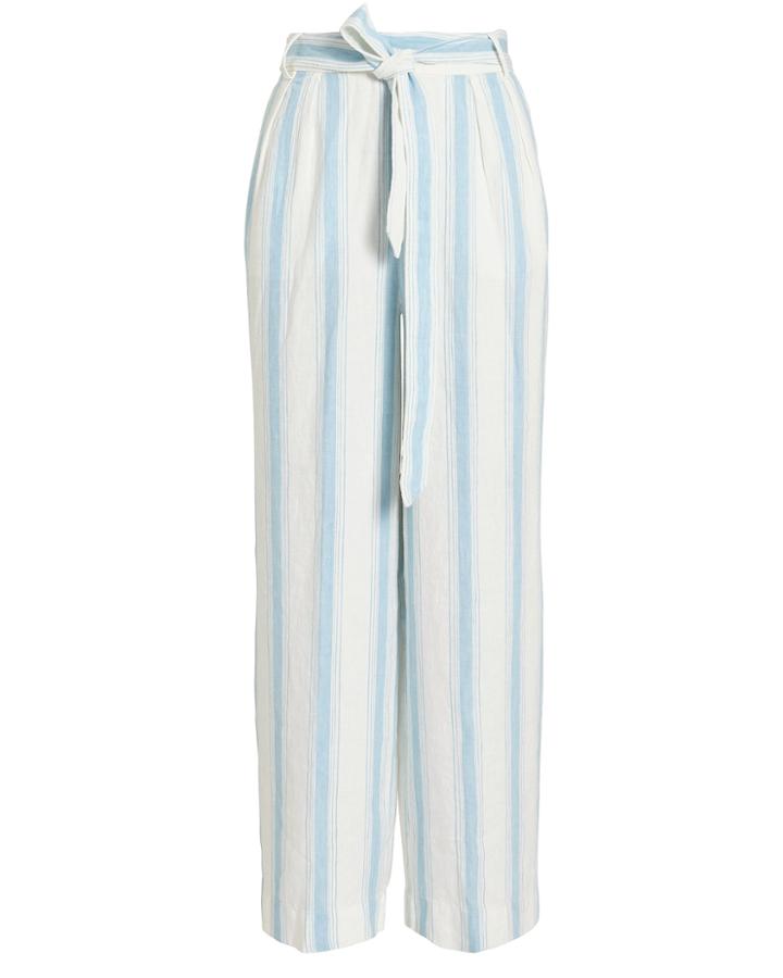 Frame Striped Linen Pants Ivory/blue Stripe 4