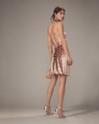 Mason Velvet Stripe Wrap Mini Dress Blush Zero