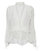 Jonathan Simkhai Mixed Trim Blouse Ivory S