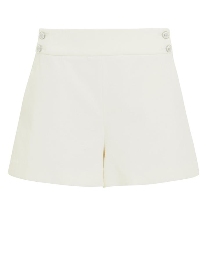Veronica Beard Kimm Tailored Shorts Ivory Zero