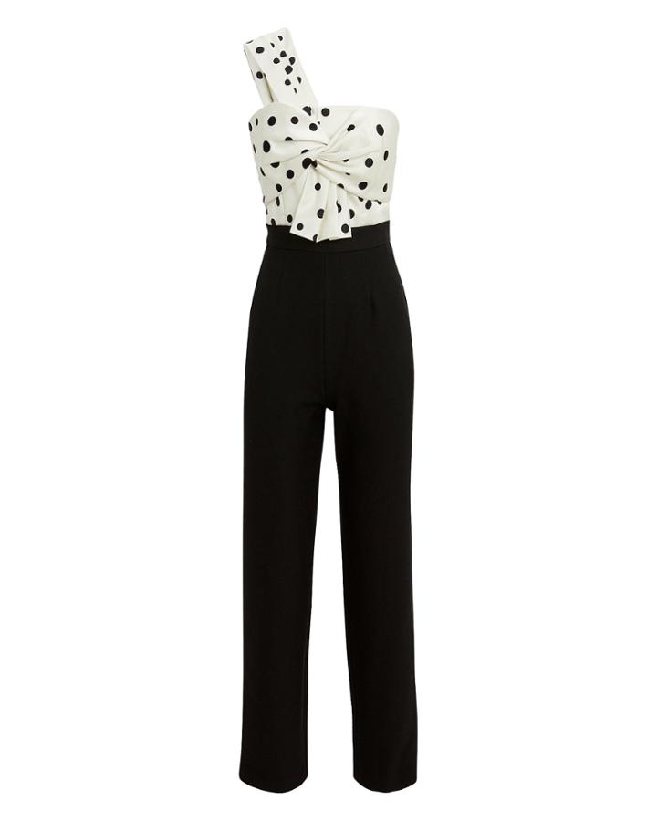 Amur Georgia One Shoulder Jumpsuit White/black 4