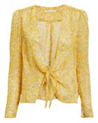 The East Order Ry Tie Front Top Yellow Floral M