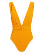Nicholas Belted Marigold One Piece Swimsuit Marigold S
