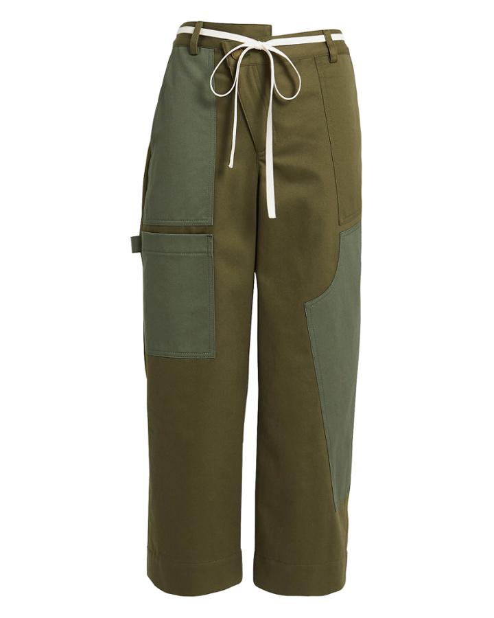 Monse Olive Wide Leg Cargo Pants Olive 2