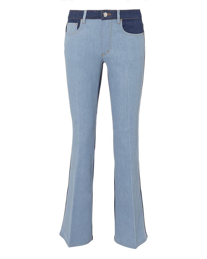 Sonia Rykiel Saint Germain Striped Crop Flare Jeans Blue-drk 36