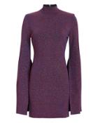 Solace London Alula Slit Sleeve Purple Lurex Knit Dress Purple 8