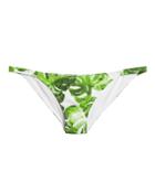 Caroline Constas Mer Mykela Palm Print Bikini Bottom White/green L