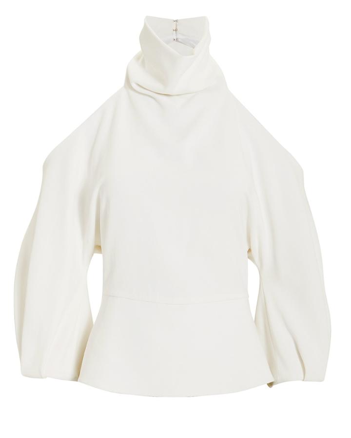 Cushnie Cady Cold Shoulder Top White 8