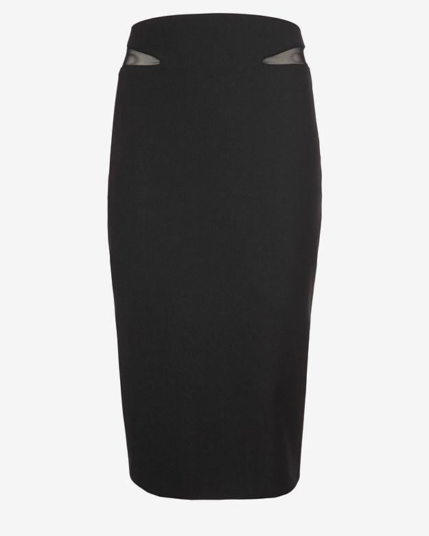 Elizabeth And James Otto Sheer Inset Pencil Skirt