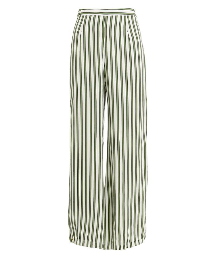 Faithfull The Brand Gabrielle Wide Leg Pants Ivory/green S
