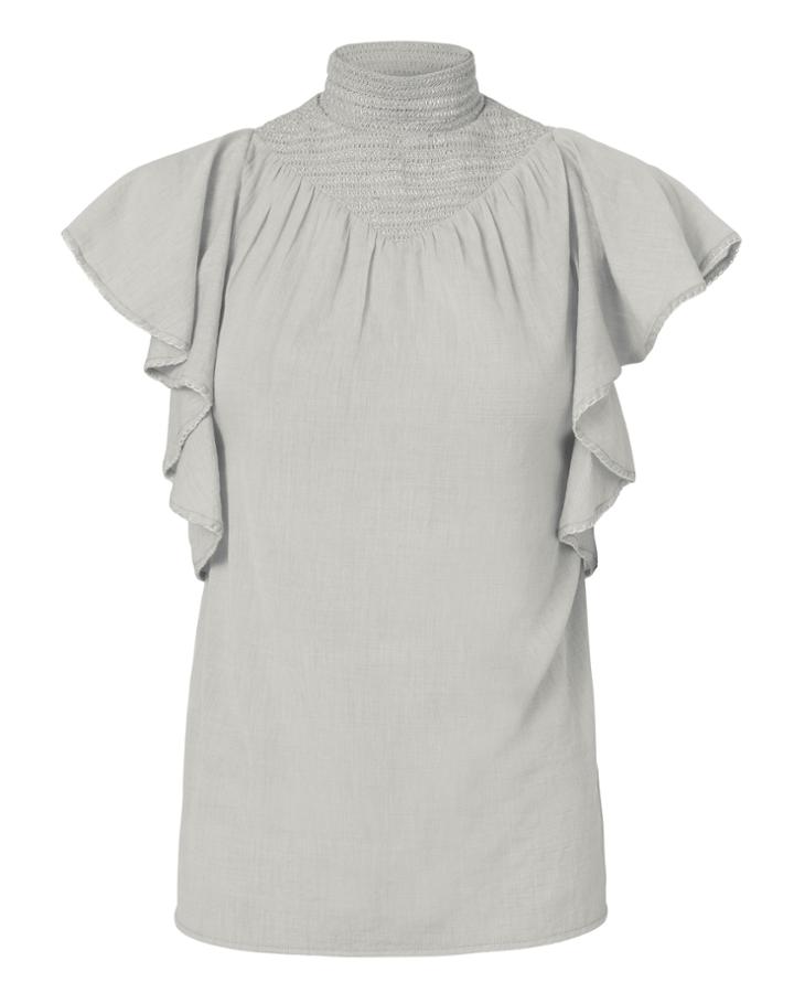 Annak Anaak Grey Mock Neck Top Denim-lt 1