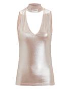 Caroline Constas Lurex Tank Top Rose Gold/metallic S