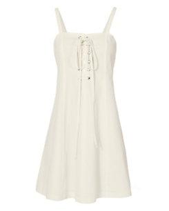 Solid & Striped Solid &amp; Striped X Staud Catalina Seersucker Lace-up Mini Dress