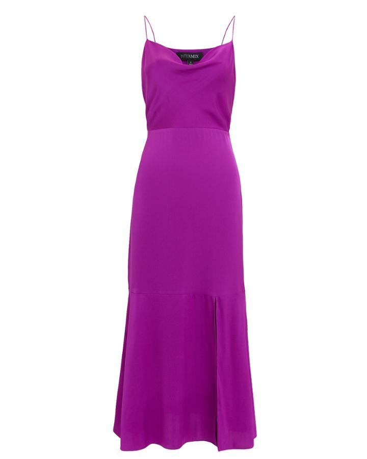 Exclusive For Intermix Intermix Paris Silk Slip Dress Magenta 8