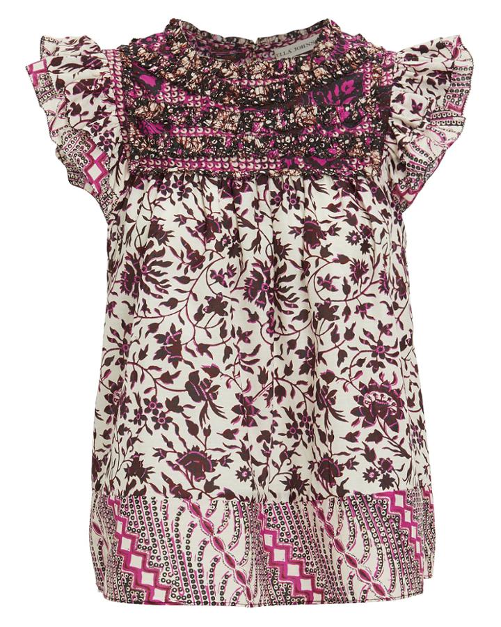 Ulla Johnson Nuru Top Fuchsia Patchwork 2