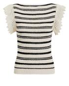 Philosophy Di L.serafini Philosophy Di Lorenzo Serafini Crochet Detail Striped Knit Top Ivory/black 44