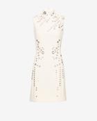 Mugler Grommet Detail Mock Neck Dress