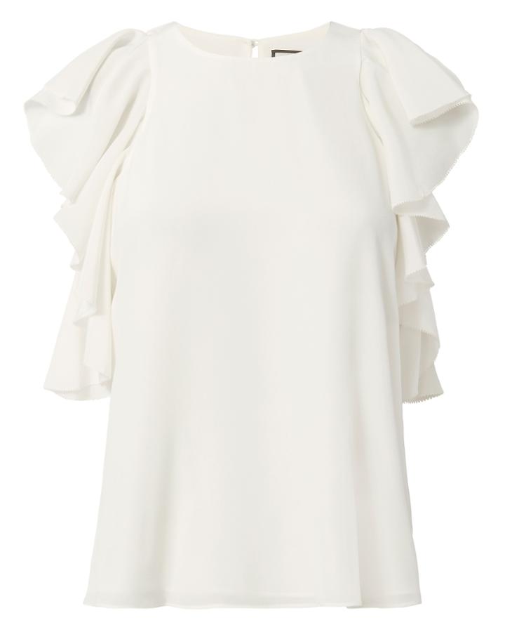Alexis Lachlan Ruffle Silk Top White P