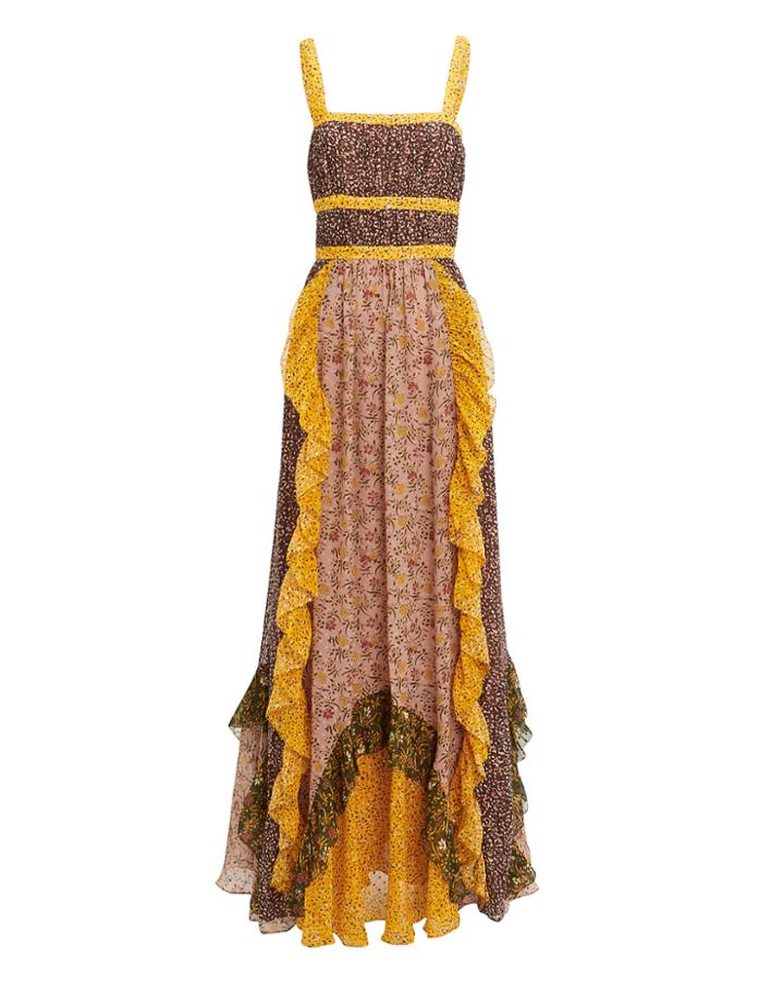 Ulla Johnson Brie Printed Maxi Dress Floral Patchwork 6