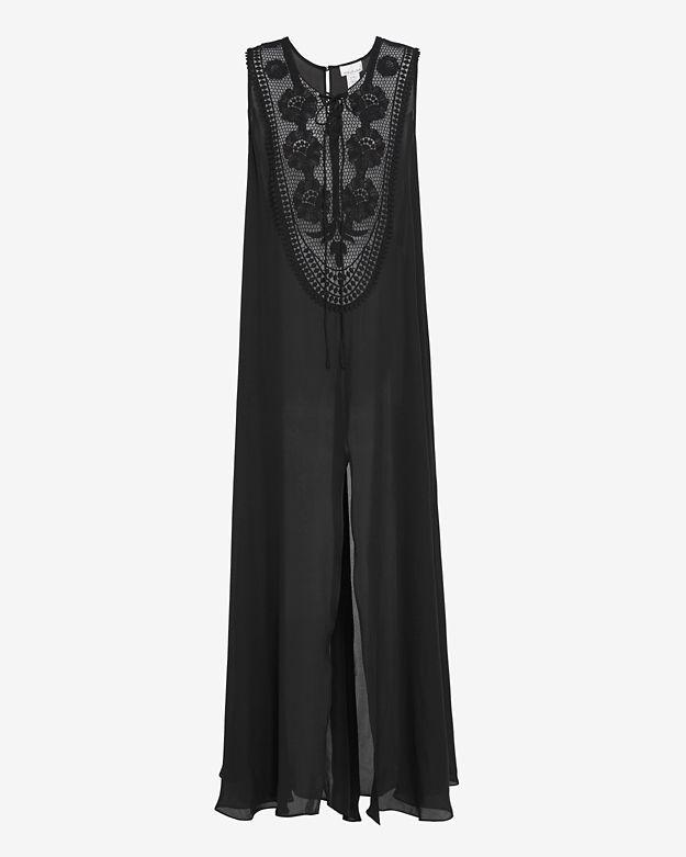 Miguelina Embroidered Sleeveless Maxi Dress