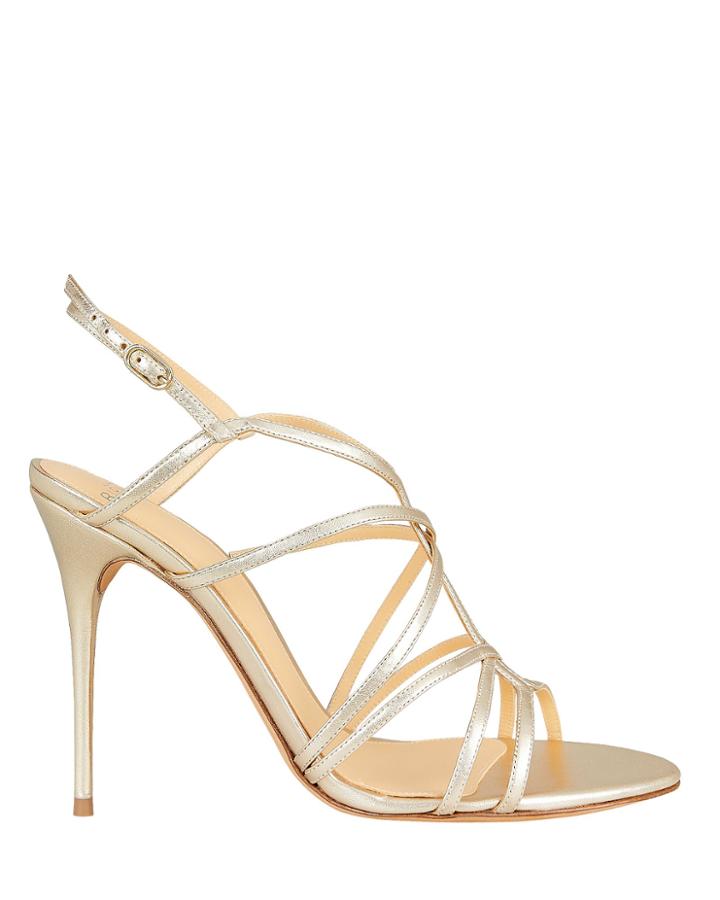 Alexandre Birman Emma 100 Leather Sandals Gold/metallic 40