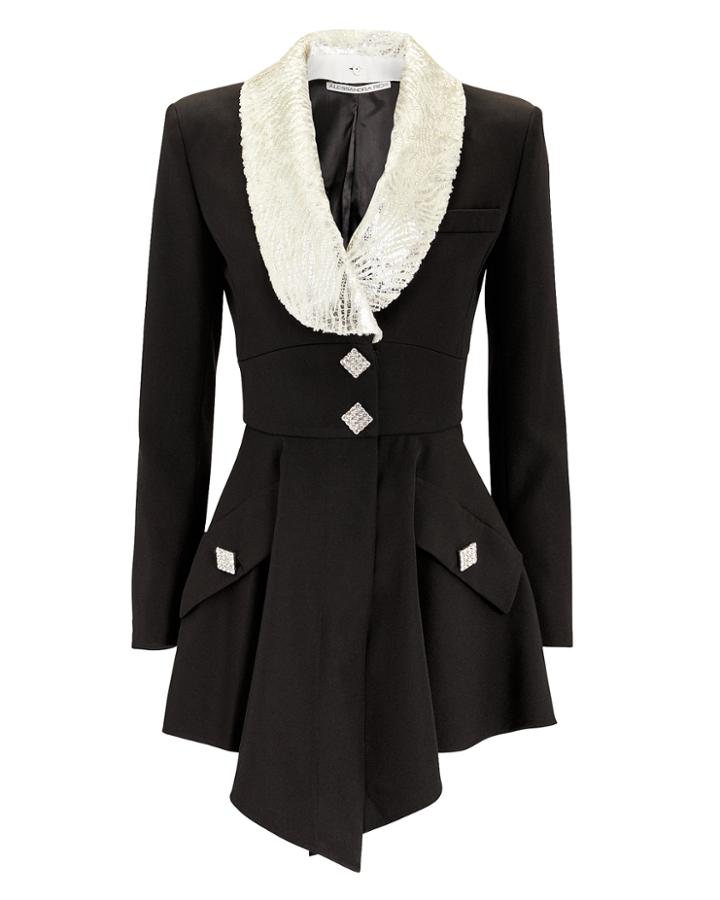 Alessandra Rich Hourglass Crystal Mini Dress Black 38