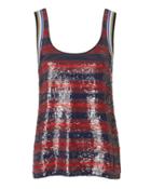 3.1 Phillip Lim Red Striped Sequin Tank Red S