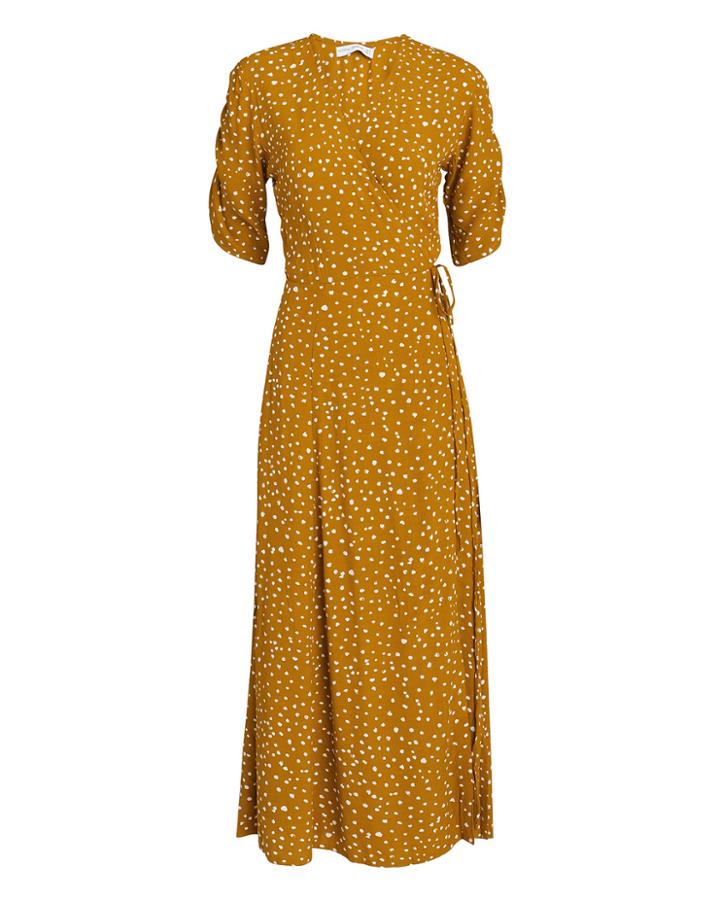 Faithfull The Brand Chiara Midi Dress Carmel/white S