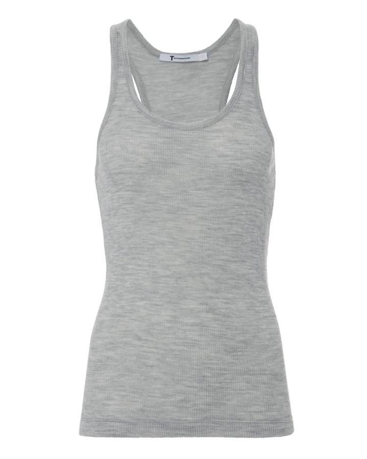 T By Alexander Wang Sheer Wooly Racerback Tank Grey-lt P