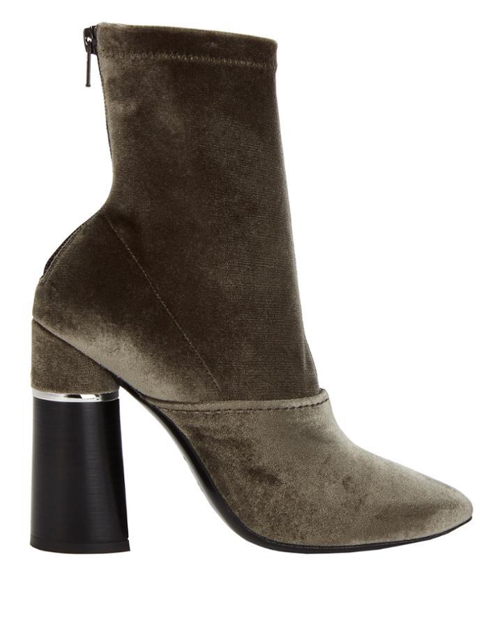 3.1 Phillip Lim Kyoto Velvet Green Ankle Boots Green 36