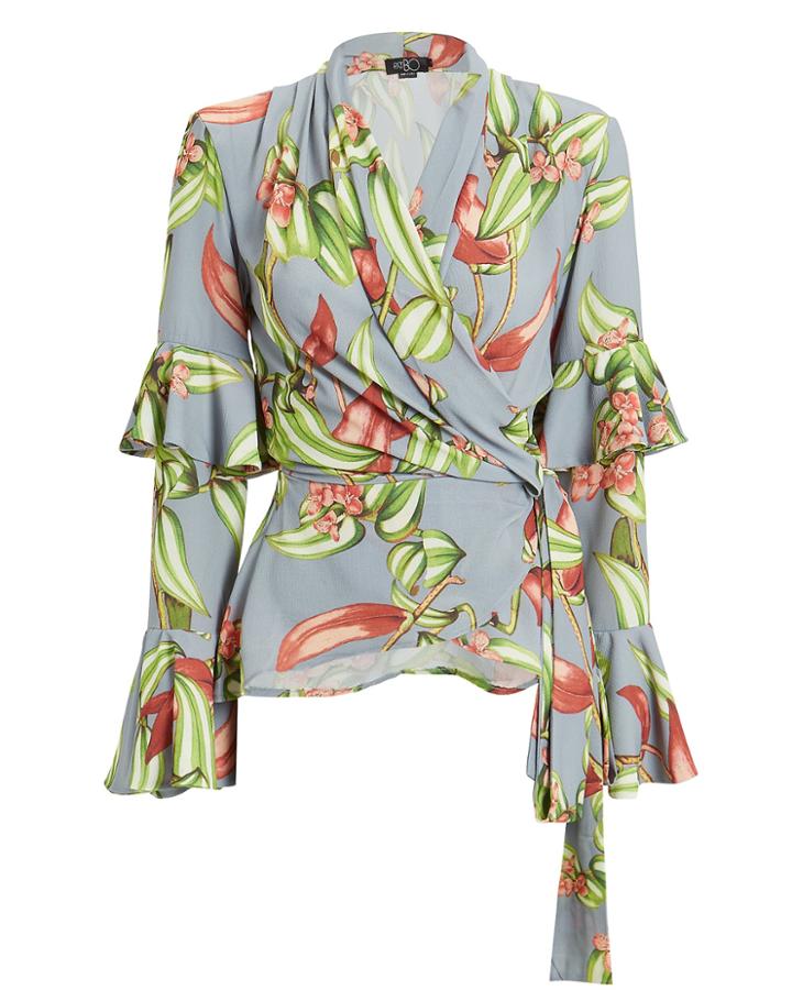 Patbo Zebrina Tie Waist Top Orchid/blue Xl