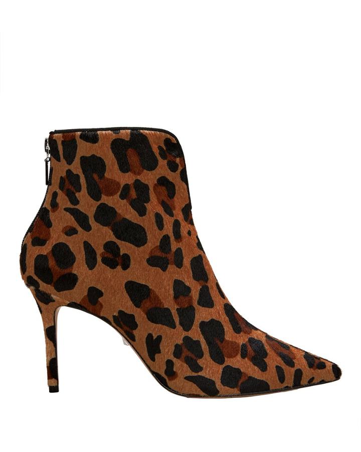 Schutz Nicolette Haircalf Leopard Booties Brown 7