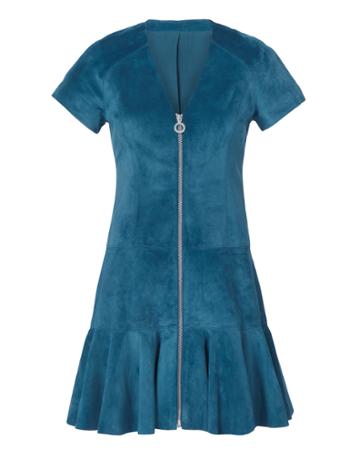 Alexis Rtw Alexis Jaelynn Blue Suede Mini Dress Blue S