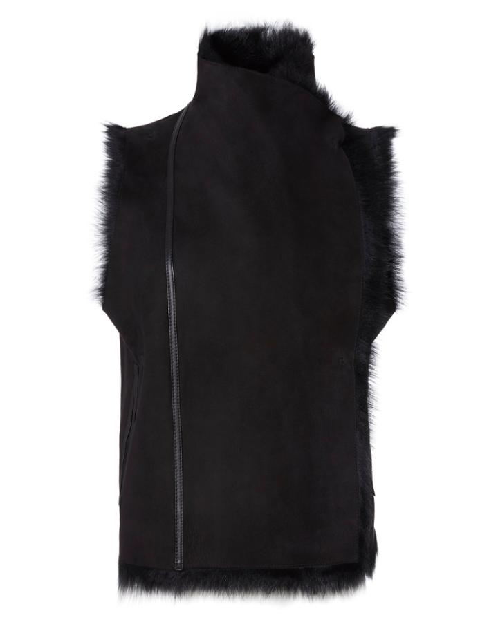 Yves Salomon Toscana Shearling Lamb Vest Black 38